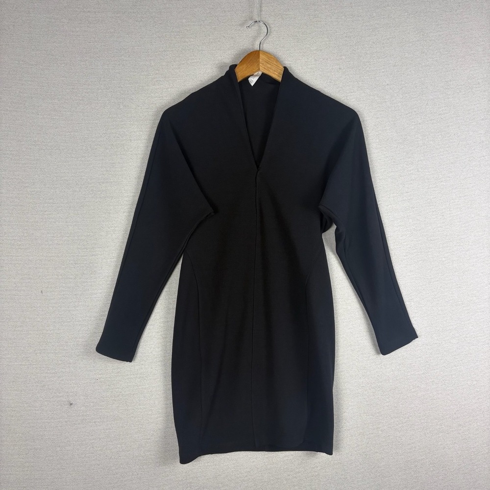 Daily Practice‎ Anthropologie Mini Dress Womens XSP Black Long Sleeve Knit LBD